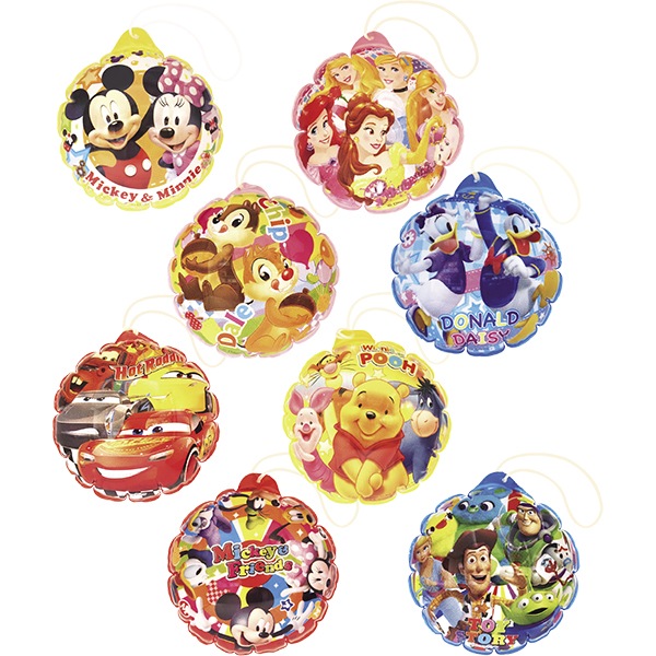 ディズニー オールスターまんまるエアーヨーヨー2(24入)03270 キャラクター 空気ビニール 夏祭り 縁日 エア玩具　P074 25SS