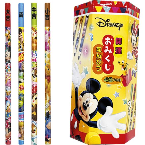 21740 開運おみくじディズニー鉛筆(48付) 26SS-P091 おみくじがそのまま景品！ ディズニーの鉛筆がおみくじになりました