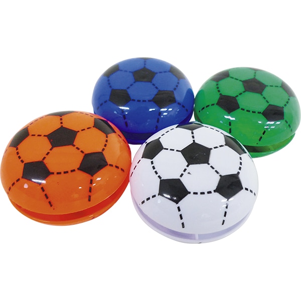 44603 サッカーボ－ルヨーヨー(50入) 26SS-P125 遊んでみると意外と紐も長くて遊びごたえあり サッカーボールのデザインになったヨーヨー