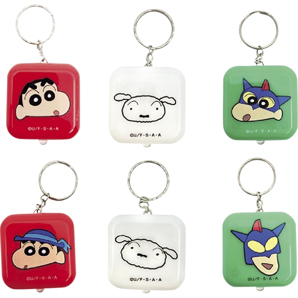46534 クレヨンしんちゃんましかくライトキーホルダー(25入) 26SS-P151 ビッ子に大人気のアニメのポケットミニライトです キーホルダーが付きで、かばん等に下げて使えます