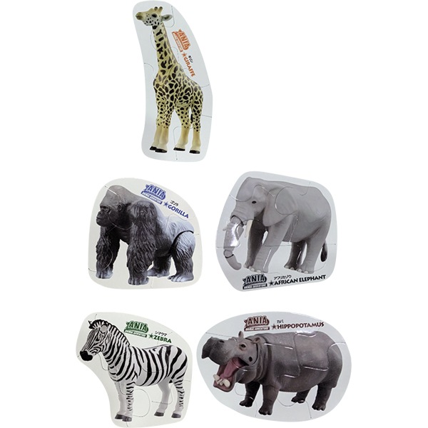 93792 アニア動物こどもパズル(12入) 26SS-P151 5ピースのパズルが1パックに3種入っています 5ピースだからちいさなお子様も取り組めます