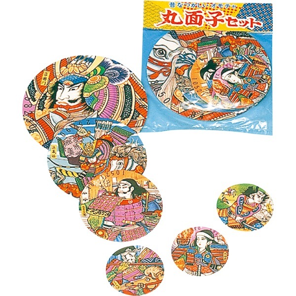 丸面子袋入(50入) 簡単そうで難しいメンコ 紙製なので環境にも優しい懐かし玩具 40081 P065 25AW