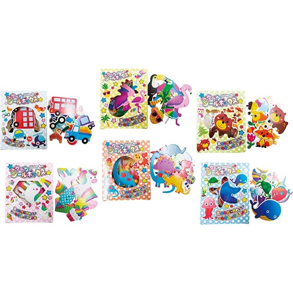 ペタペタシールボックス(24入) 想像力を育む可愛いシール