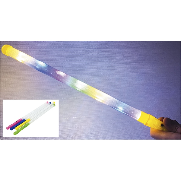 83638 フラッシュプリズムスティック(12入) 26SS-P140 全長48.5cmのピカピカ光る「フラッシュプリズムスティック」 スイッチを入れると4色のライトが点滅します