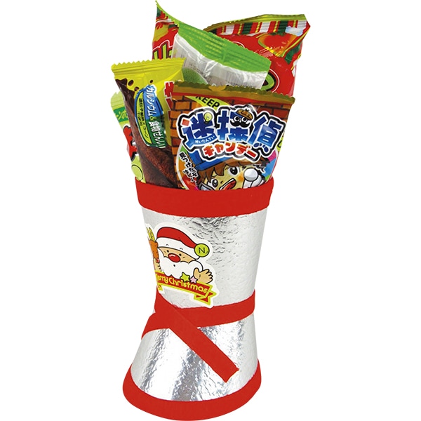 サンタ銀ブーツ23cm お菓子の入ったクリスマスブーツ サンタが運ぶ定番アイテム 16406 P049 25AW