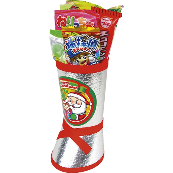 サンタ銀ブーツ30cm お菓子の入ったクリスマスブーツ サンタが運ぶ定番アイテム 16408 P049 25AW