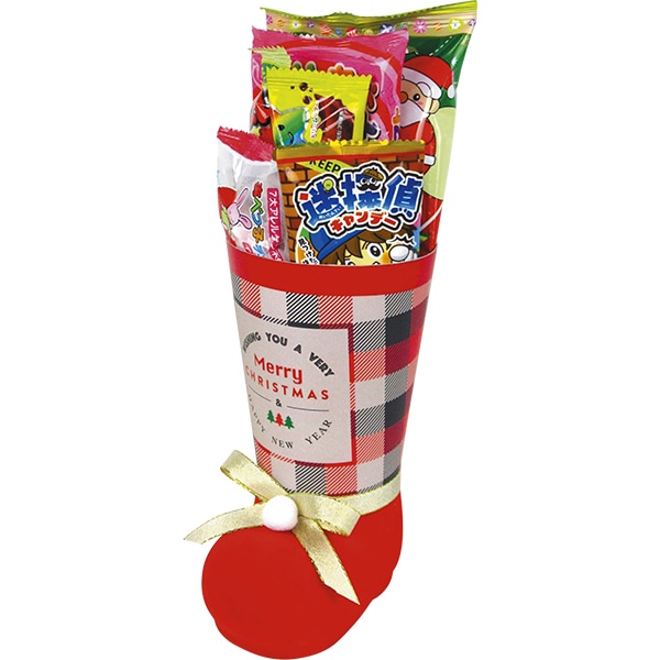 チェックブーツ(S)29cm お洒落なクリスマスブーツです 子供が喜ぶクリスマスブーツ 16501 P050 25AW