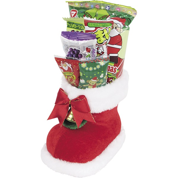 ベル付6インチブーツ25cm 可愛いベルがついたクリスマスブーツ ふわふわ感が可愛いサンタブーツ 16418 P053 25AW