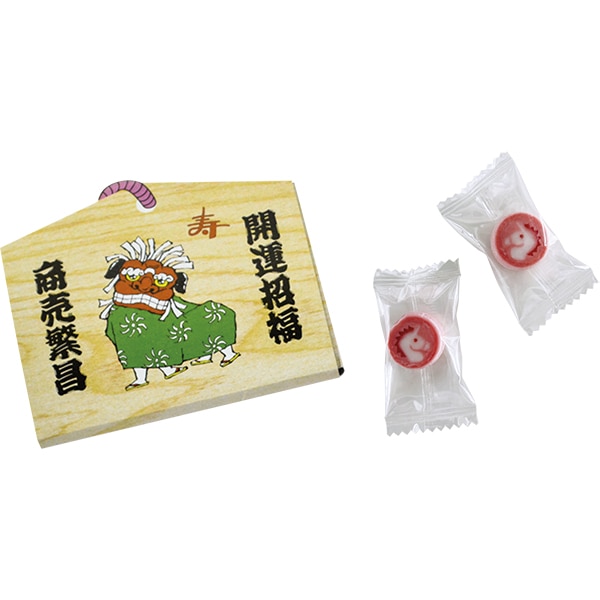 干支絵入アメ絵馬(50入) 今年の干支「午」の飴が入っています 絵馬風の箱が可愛い 40674 P063 25AW