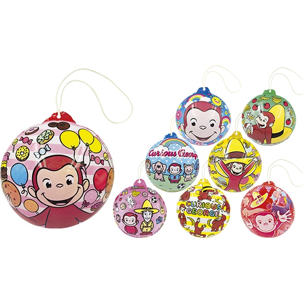 95675 おさるのジョージパンチヨーヨー(24入) 26SS-P145 「おさるのジョージ」キャラクターデザインのパンチヨーヨーです ポンポンして遊べる直径約12cmです