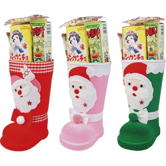 カラフルブーツ37cm 色とりどりのサンタブーツ サンタの絵柄が可愛いクリスマスブーツ 15247 P054