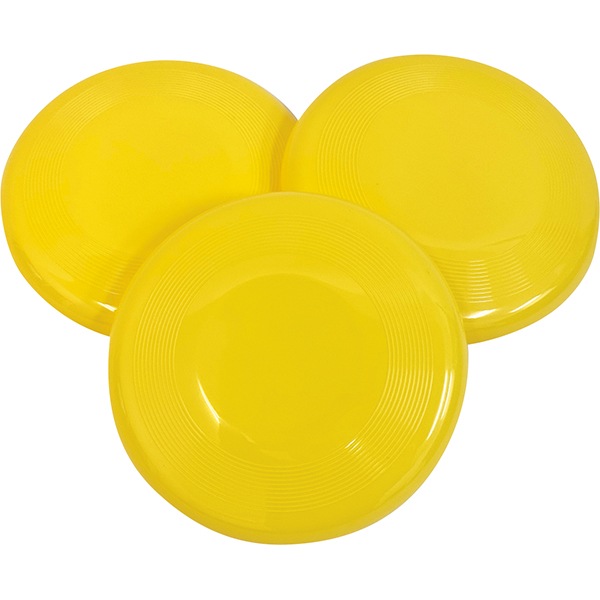 50431 13cmミニフライングディスクYellow(10入) 26SS-P137 青空に映える小さな太陽 どこへ飛んでもパッと見つかる眩しいイエローの弾丸