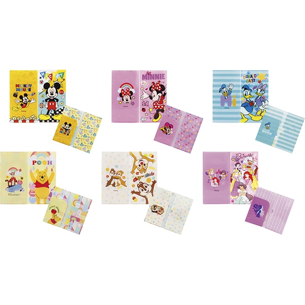 46817 ディズニーマルチケース②(25入) 26SS-P149 色々使えるマルチケース 大事な書類をディズニーキャラ達が守ります