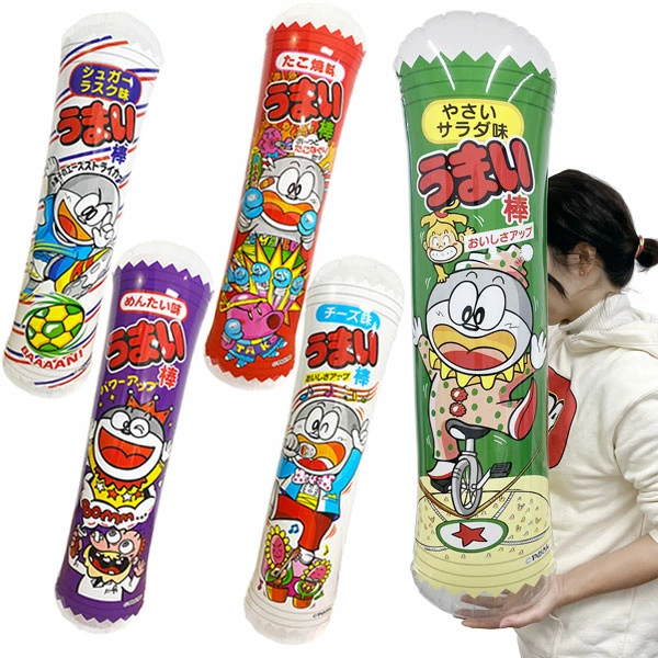 94372 うまい棒ビニールスティック(5入) カタログ外 抱えて叩いて夢中になる 振るたび会場の空気がおいしくなる