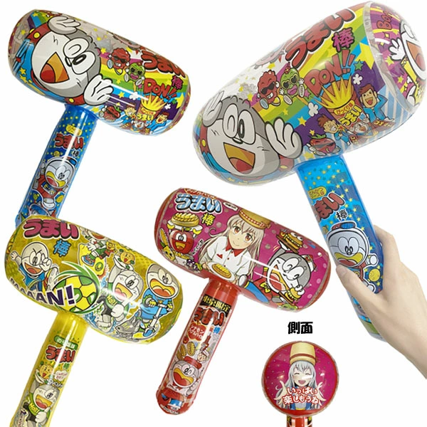 94848 うまい棒ビニールハンマーＭ(12入) カタログ外 誰もが知るあのデザインがハンマーに 叩くたびに最高のストレス発散と笑顔を運ぶ