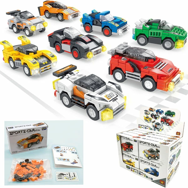 95585 スポーツカーブロック(16入) カタログ外 君の手で組み立てる最強のスポーツカー お友達とのレースごっこやコレクションにもぴったり