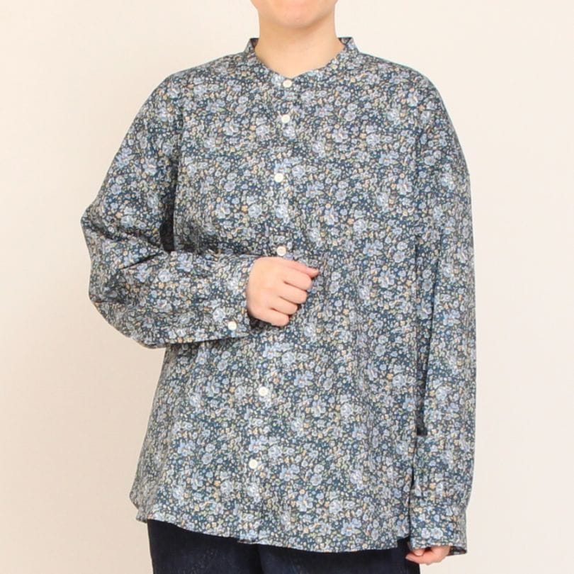 【BLUEのみ】LIBERTYスタンドカラーシャツ