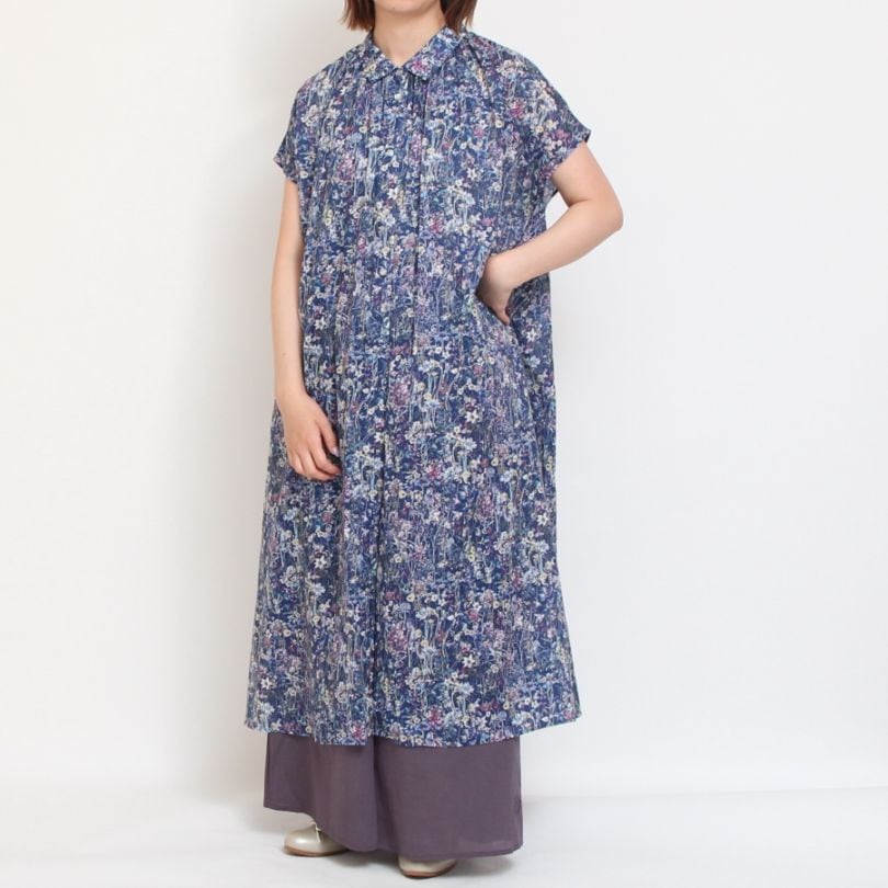 今期モデル　showerparty HOKKO×リバティ　7分袖フレアワンピース Item,ONE PIECE | Shower Party Official Online Shop