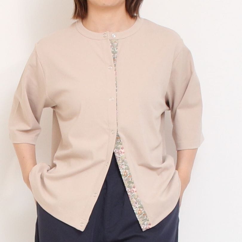 25ss シャワーパーティー LIBERTY バンドカラーチュニックブラウス 25ss シャワーパーティー LIBERTY バンドカラーチュニック