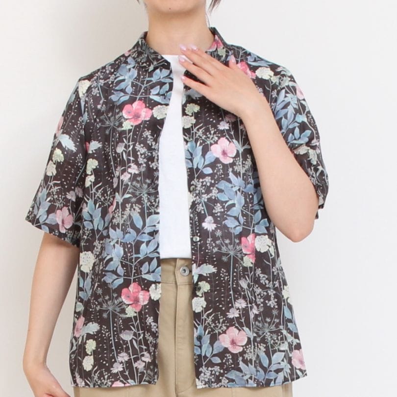 25ss シャワーパーティー LIBERTY バンドカラーチュニックブラウス 楽天市場】シャツ ブラウス レディース バンドカラースキッパー