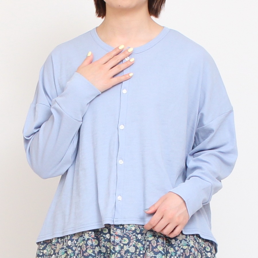 NARU ガーゼフライス ショートカーディガン
