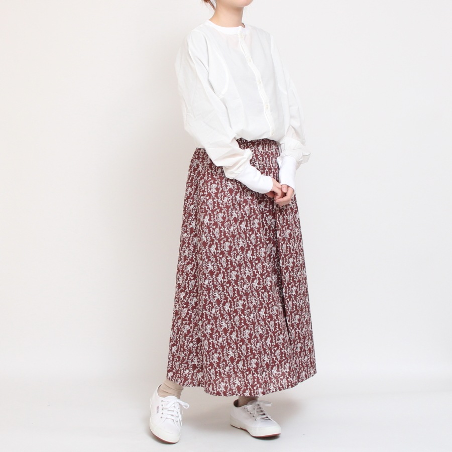 【BROWNのみ】LIBERTYインバーテッドプリーツスカート(2502)