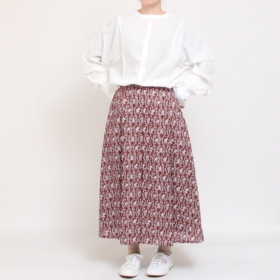 【BROWNのみ】LIBERTYインバーテッドプリーツスカート(2502)