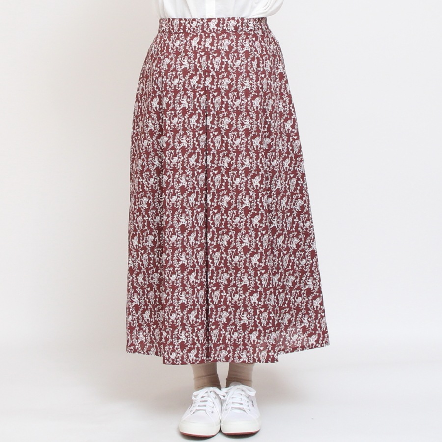 【BROWNのみ】LIBERTYインバーテッドプリーツスカート(2502)