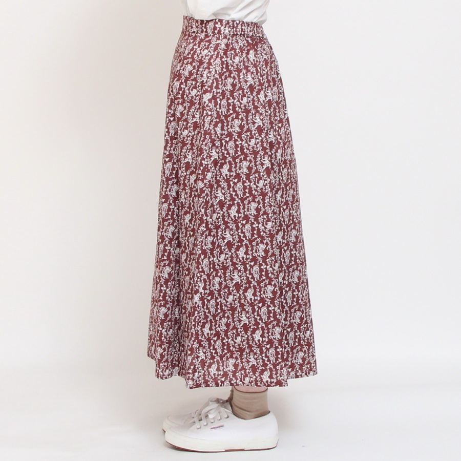 【BROWNのみ】LIBERTYインバーテッドプリーツスカート(2502)