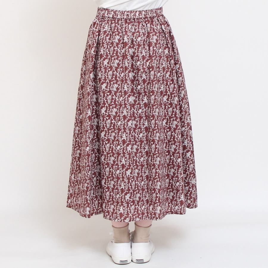 【BROWNのみ】LIBERTYインバーテッドプリーツスカート(2502)