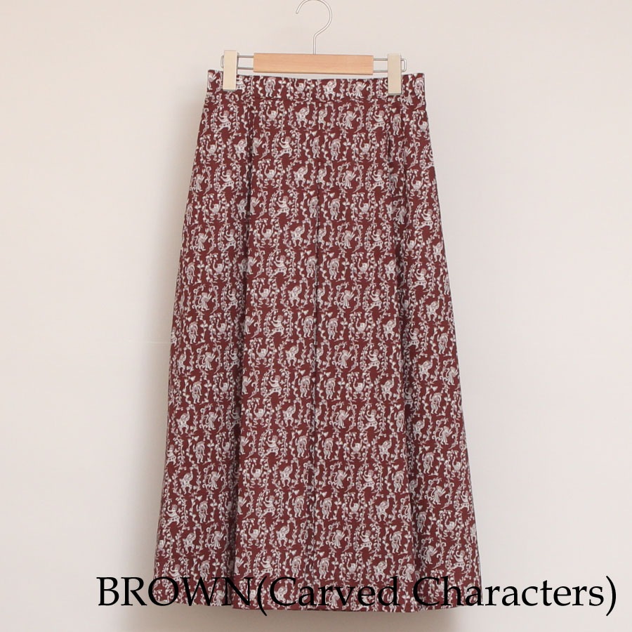 【BROWNのみ】LIBERTYインバーテッドプリーツスカート(2502)
