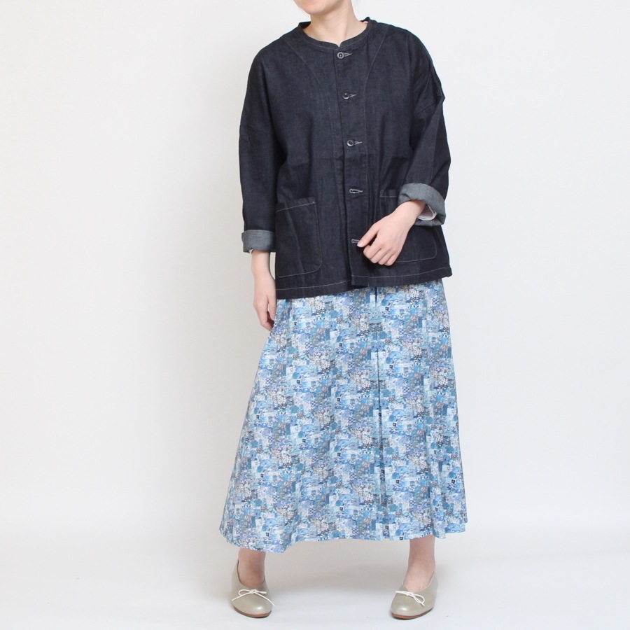 【BROWNのみ】LIBERTYインバーテッドプリーツスカート(2502)