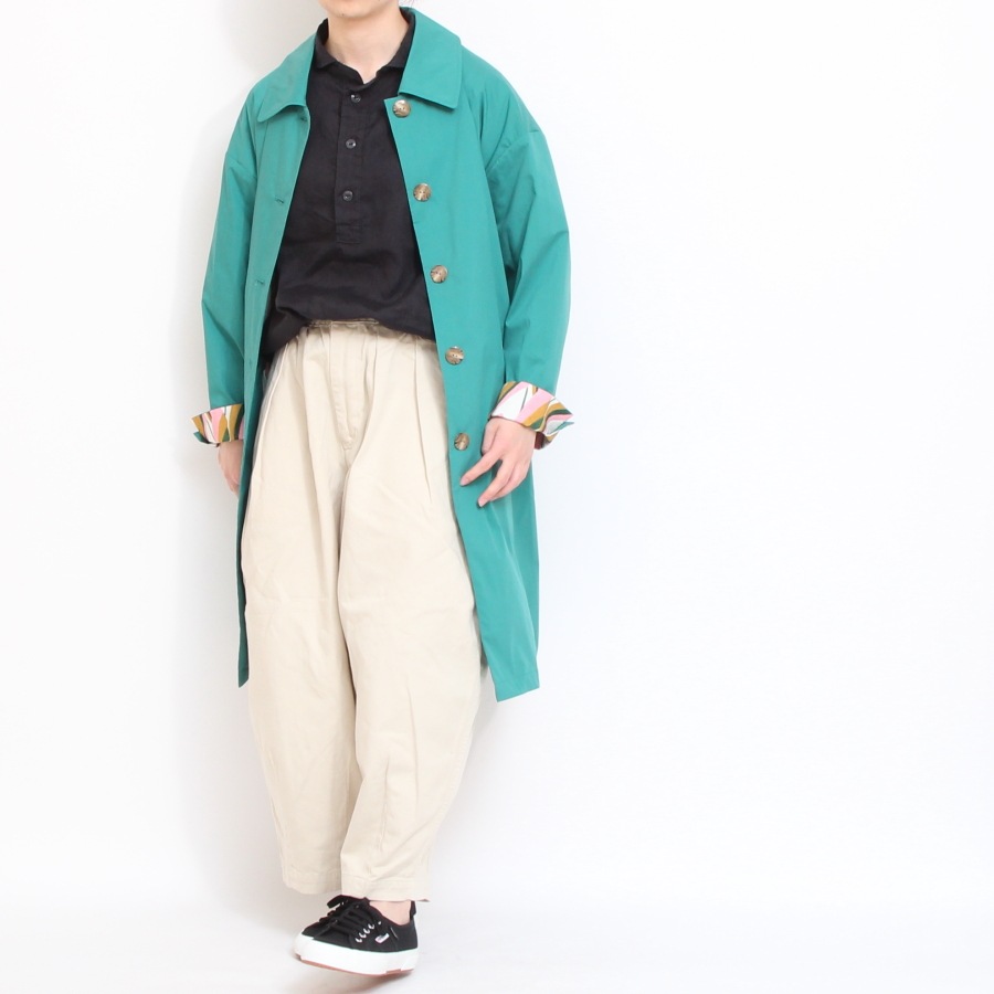 WHITEのみ】DANTON 半袖リネンショールカラープルオーバー24
