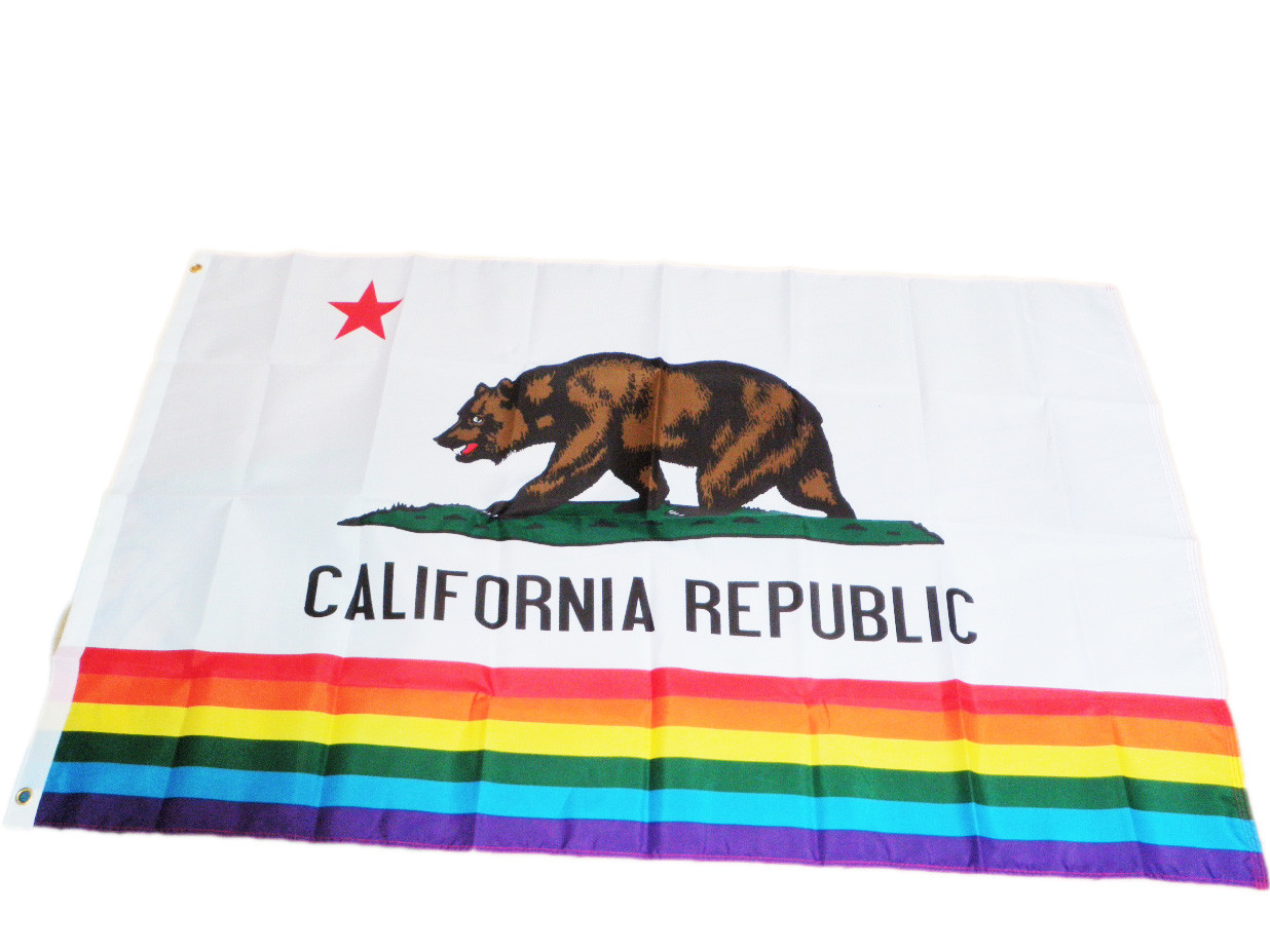 カリフォルニアフラッグ【CARIFORNIA REPUBLIC FLAG】RAINBOW