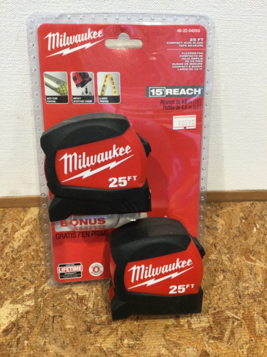 Milwaukee 25ftメジャー　