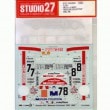 1/24 962 MATSUDA COLLECTION WEC Japan 1988STUDIO27 Original Decals