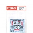 1/24 934 Denver #70 Le Mans 1981forTAMIYA#24328STUDIO27 Original Decals