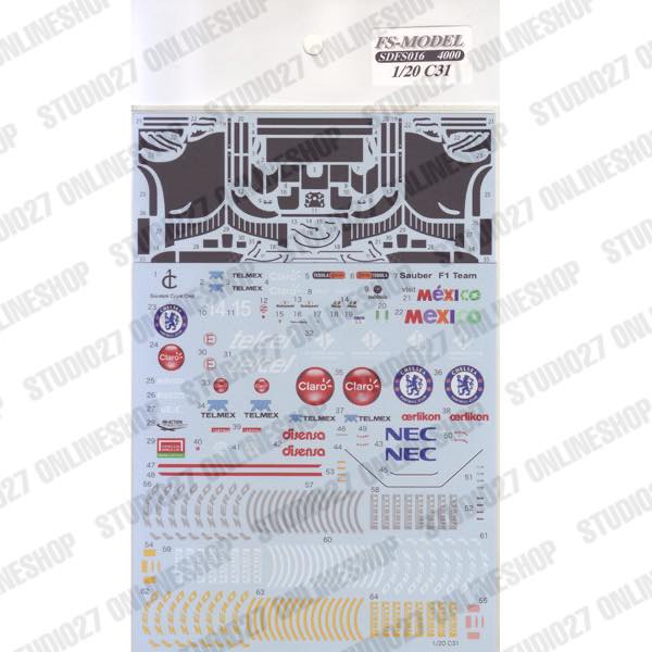 1/20 C31 - Spare Decal<br>for FS016,FS017,FS018<br>FS-MODELSpare Decal - Spare Decal<br>for FS016<br>STUDIO27 Spare Decal