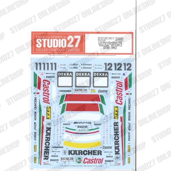 1/24 Mercedes-Benz 190E "Karcher" #11/#12 DTM 1992<br>forFUJIMI125718<br>STUDIO27 ��Original Decals��