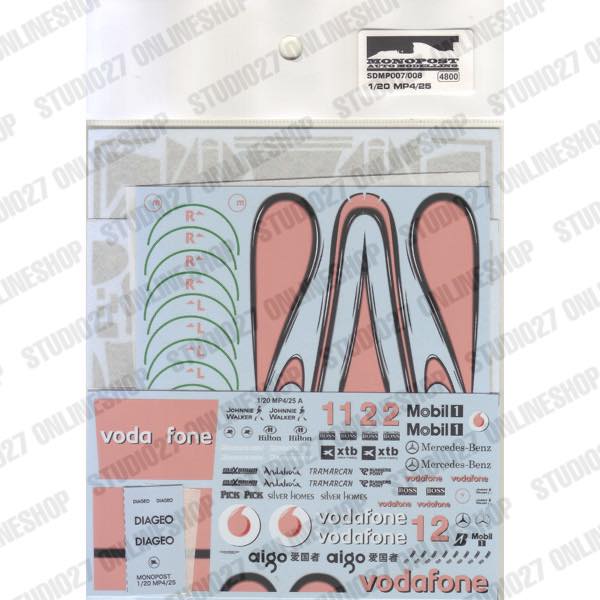 1/20 MP4-25 2010 - Spare Decal<br>for MP007/MP008<br>MONOPOST Spare Decal