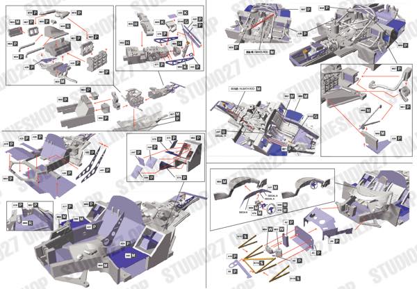 1/43 956 LM1983 (Long tail)<br>STUDIO27 Full Detail Kit<br>Printed by Cartograf