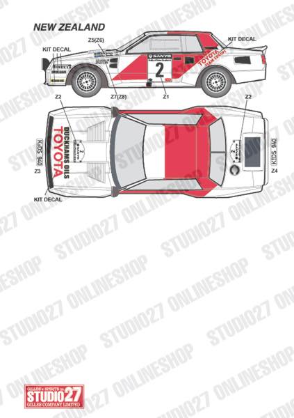 1/24 TA64 Rallies 1984 Option<br>for Aoshima B24004<br>STUDIO27 ��Original Decals��