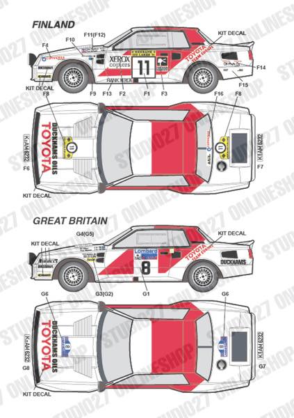 1/24 TA64 Rallies 1984 Option<br>for Aoshima B24004<br>STUDIO27 ��Original Decals��