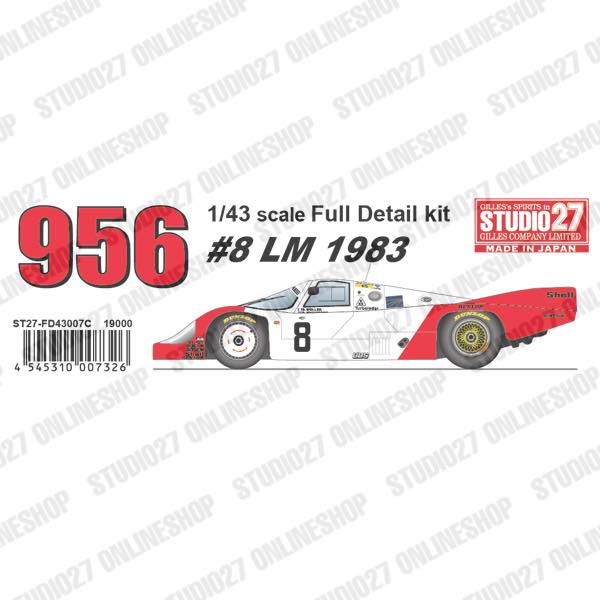 1/43 956 Marl**** 1983 (Long tail)<br>STUDIO27 ��Full Detail Kit��<br>Printed by Cartograf