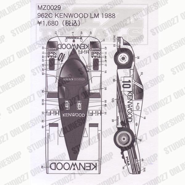 962C "Kenwood" LM 1988 <br>for Mini-Z <br>MZ DECALS��Original decal��