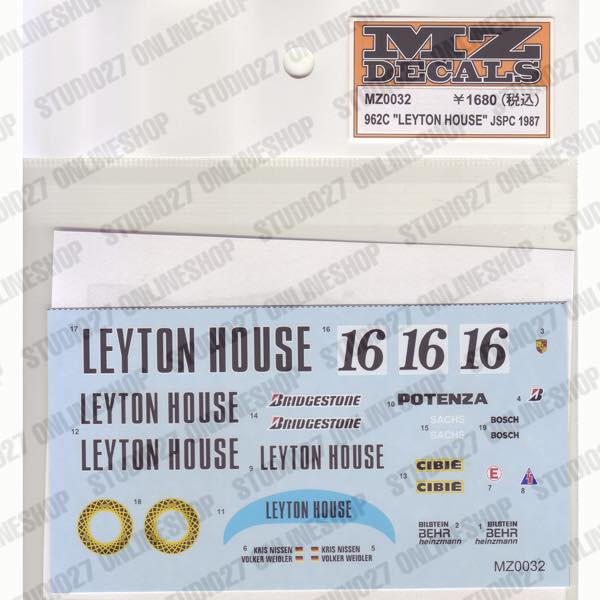 962C "Leyton House" JSPC 1987 <br>for Mini-Z <br>MZ DECALS��Original decal��