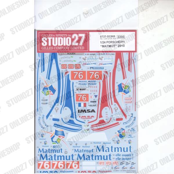 1/24 911 GT3R "Matmut" #76 2010<br>STUDIO27 ��Original Decals��