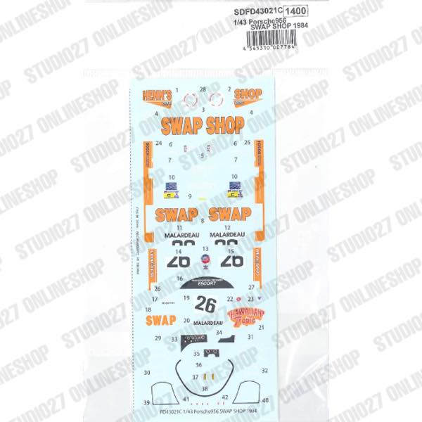 1/43 956 "Swap Shop" 1984 (Long tail) - Spare Decal<br>for FD43021C<br>STUDIO27 Spare Decal<br>Printed by Cartograf