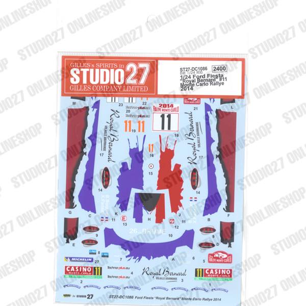 1/24 Fiesta "Royal Bernard" #11 Monte Carlo Rallye 2014<br>for Bel-002<br>STUDIO27 Original Decals