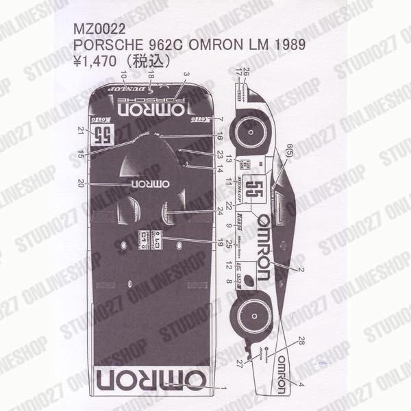 962C "Omron" LM 1989 <br>for Mini-Z <br>MZ DECALSOriginal decal